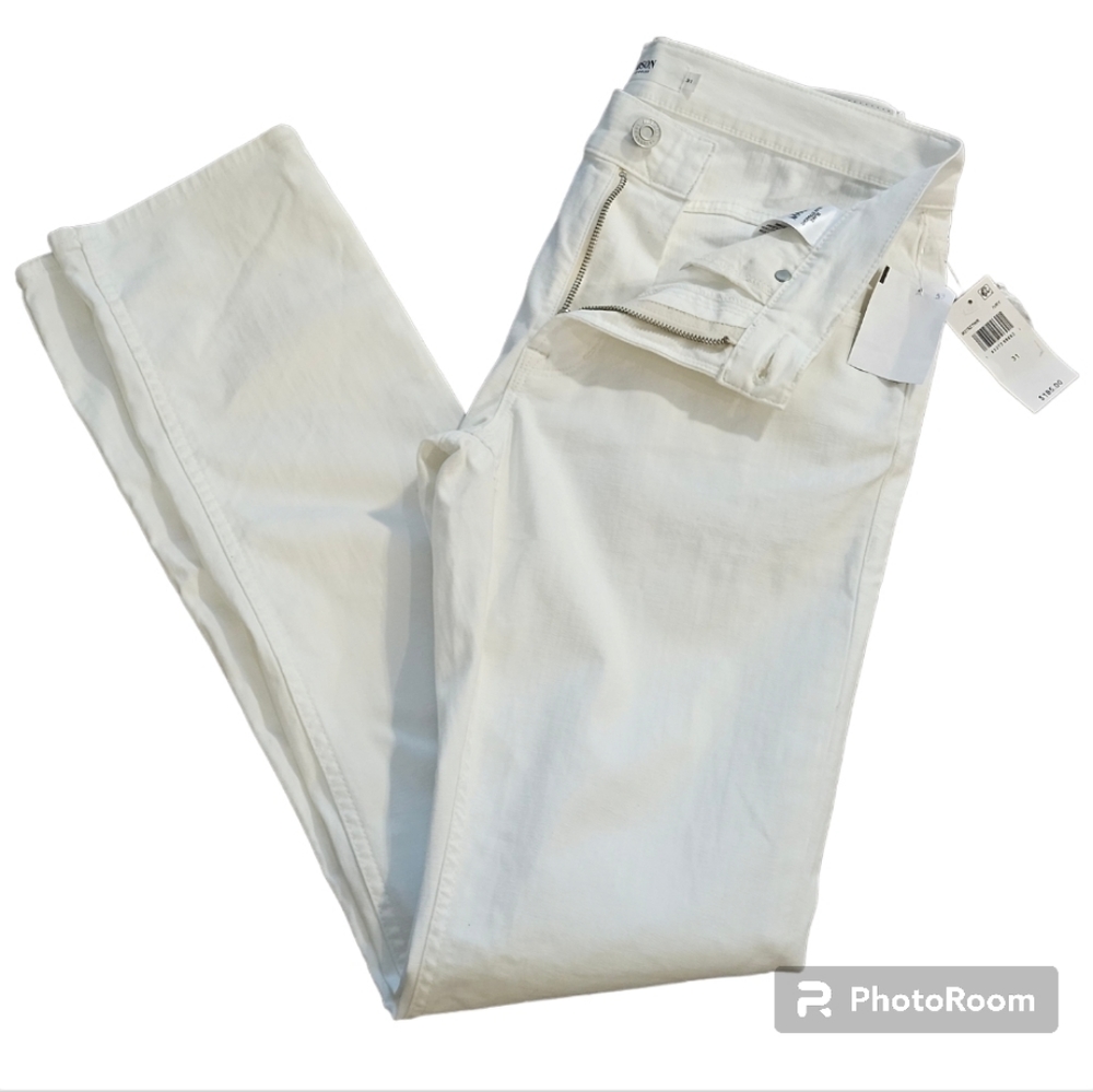 Nwt Hudson Mens Blake Slim Straight White Twill Jeans Size 31 — image 6 of 8